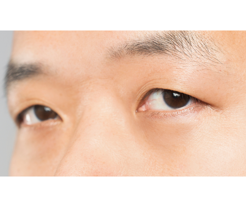 asian eyelid, known as monolid, on asian man
