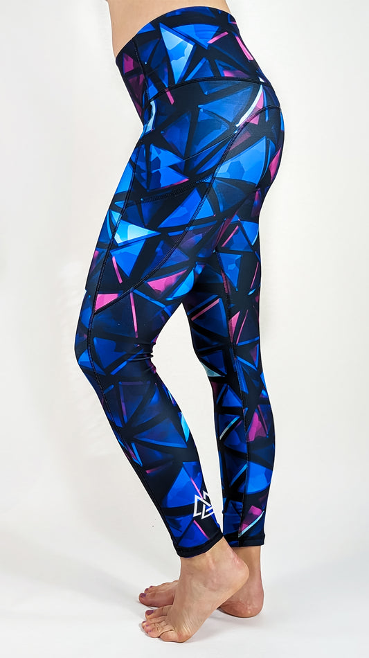 Yoga Pants  Spirit of Om Yoga Leggings Yoga and Run Dark Blue - YogaHabits