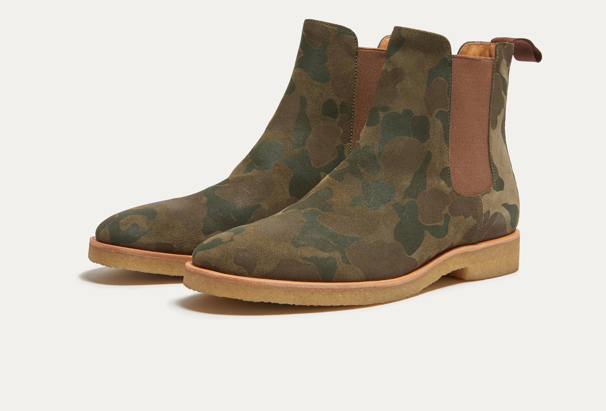 camouflage chelsea boots