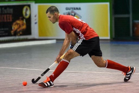 Photo of Jonathan Roberts playing at 2017 Indoor Pan American Cup in Georgetown, Guyana