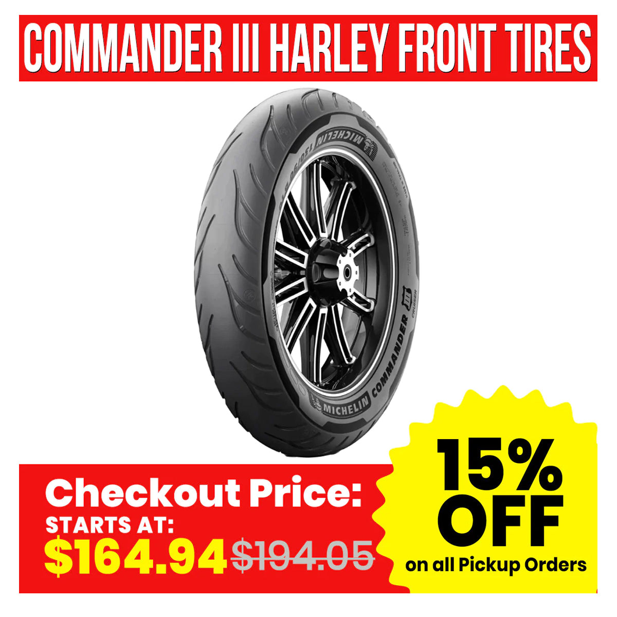 Michelin Commander III Harley Davidson And Metric Cruiser Front Tires