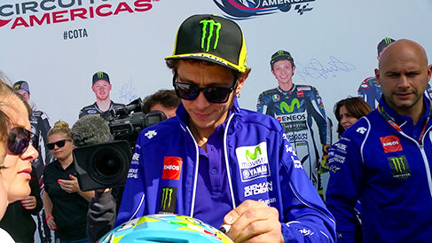 Rossi during an autograph session at the 2015 Grand Prix of the Americas