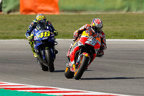 Rossi and Pedrosa at the 2018 San Marino Grand Prix and the 2018 Japanese Grand Prix