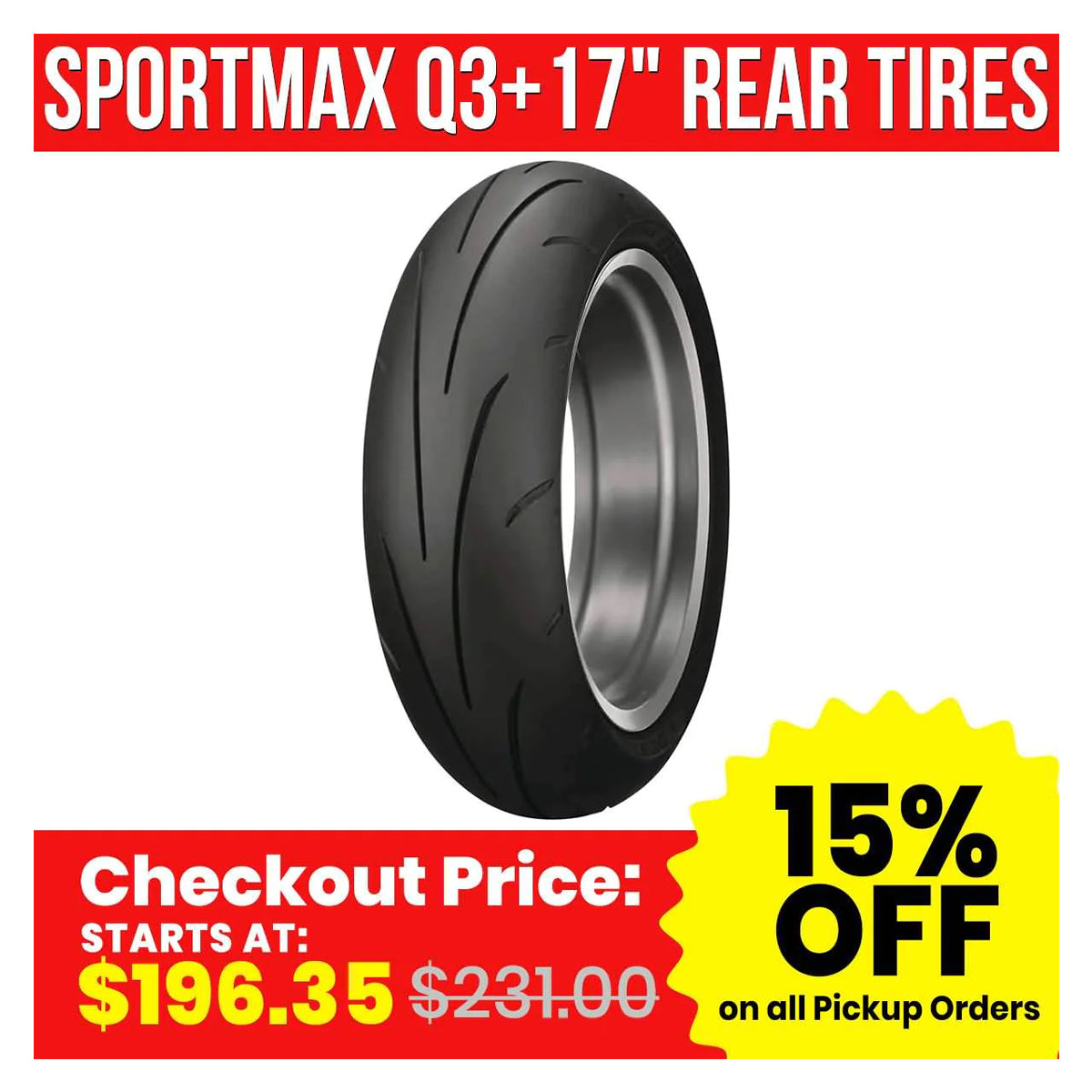 Dunlop Sportmax Q3+ 17 Rear Street Tires