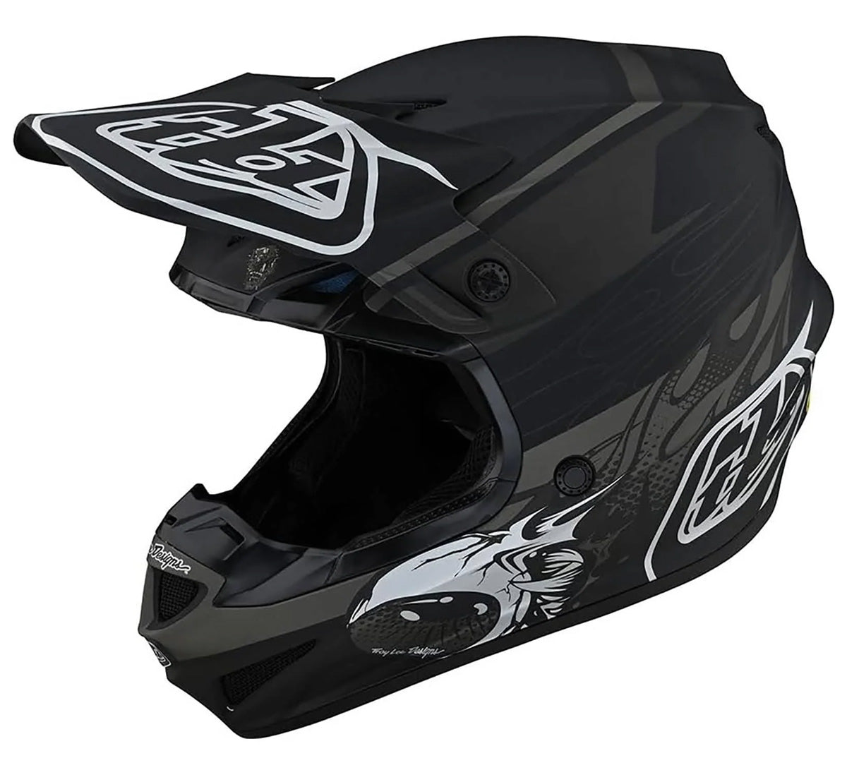 Troy Lee Designs SE4 Polyacrylite Midnight Skooly MIPS Adult Off-Road Helmets