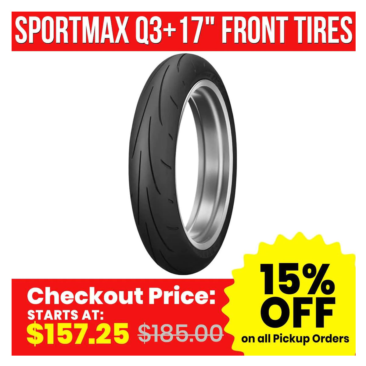 Dunlop Sportmax Q3+ 17 Front Street Tires