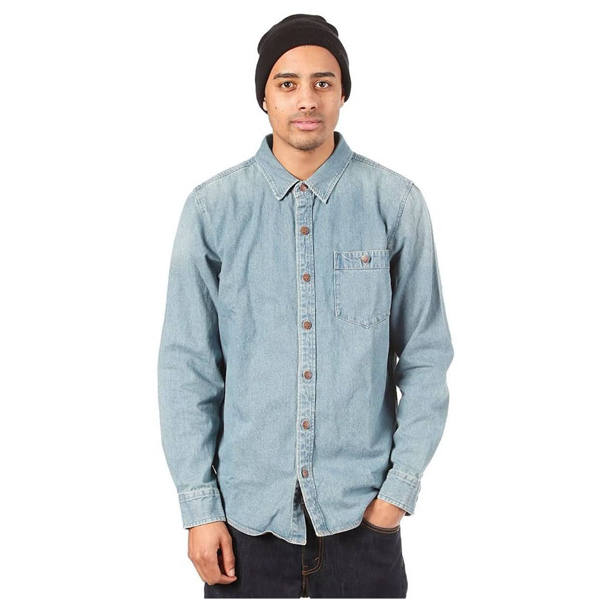 LRG Pacific Crest Denim Men's Button Up Long-Sleeve Shirts