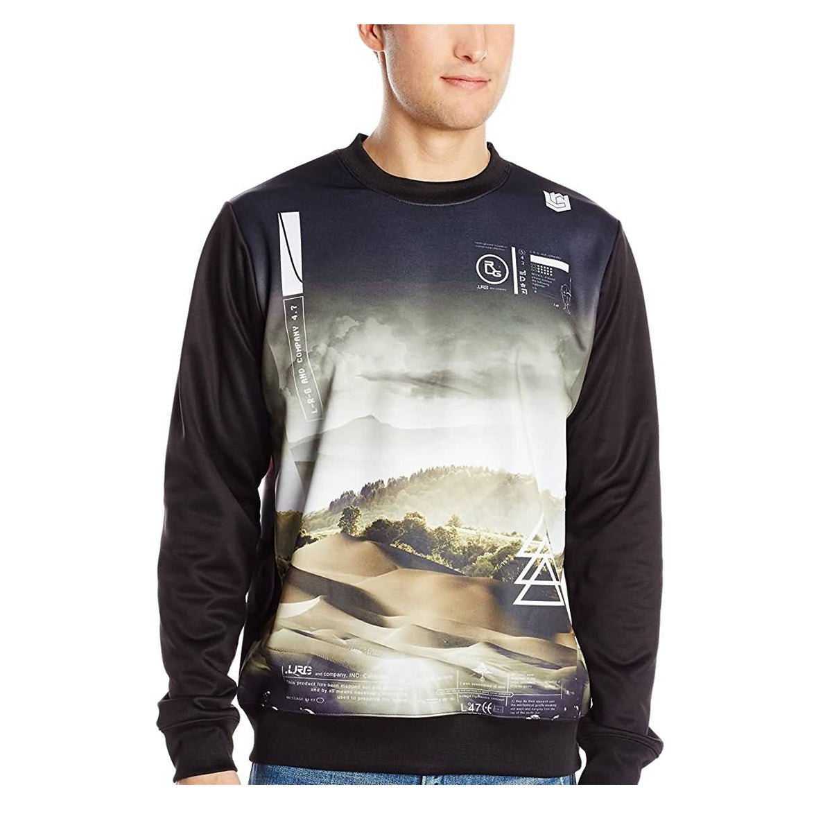 LRG Promised Land Sublimated Crewneck Men's Sweater Sweatshirts 