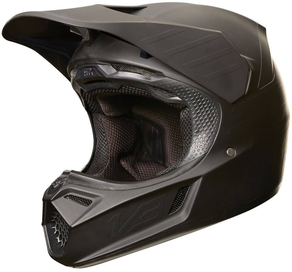 Fox Racing V3 Matte Black Helmet Right Side View