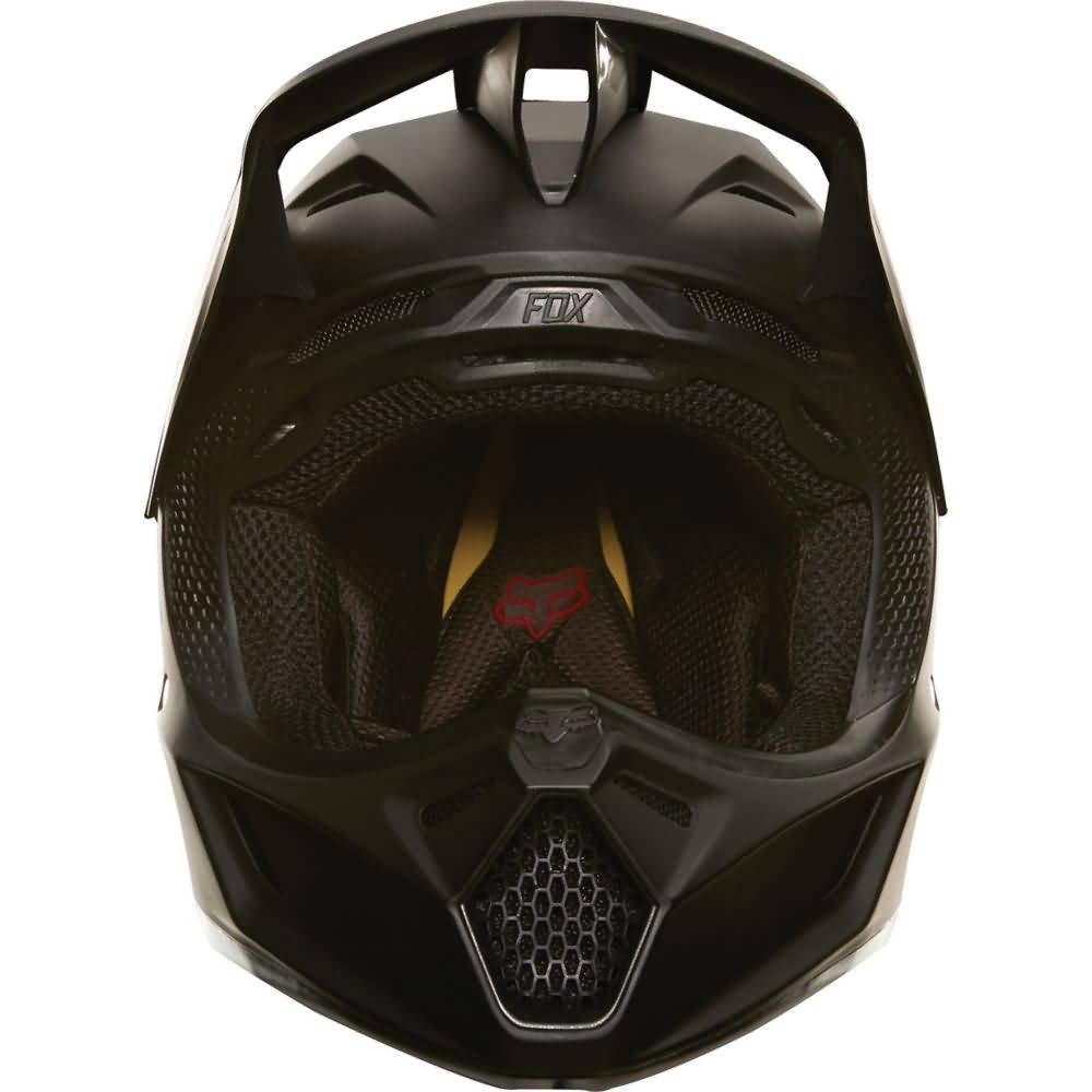 Fox Racing V3 Matte Black Helmet Front View