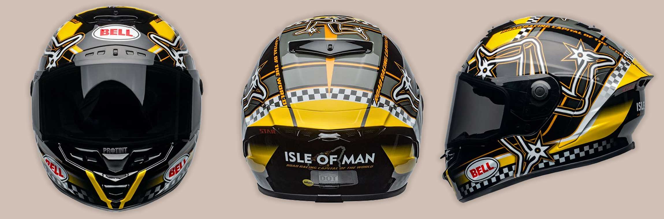 Bell Moto 2020 | ISLE OF MAN GLOSS BLACK-YELLOW