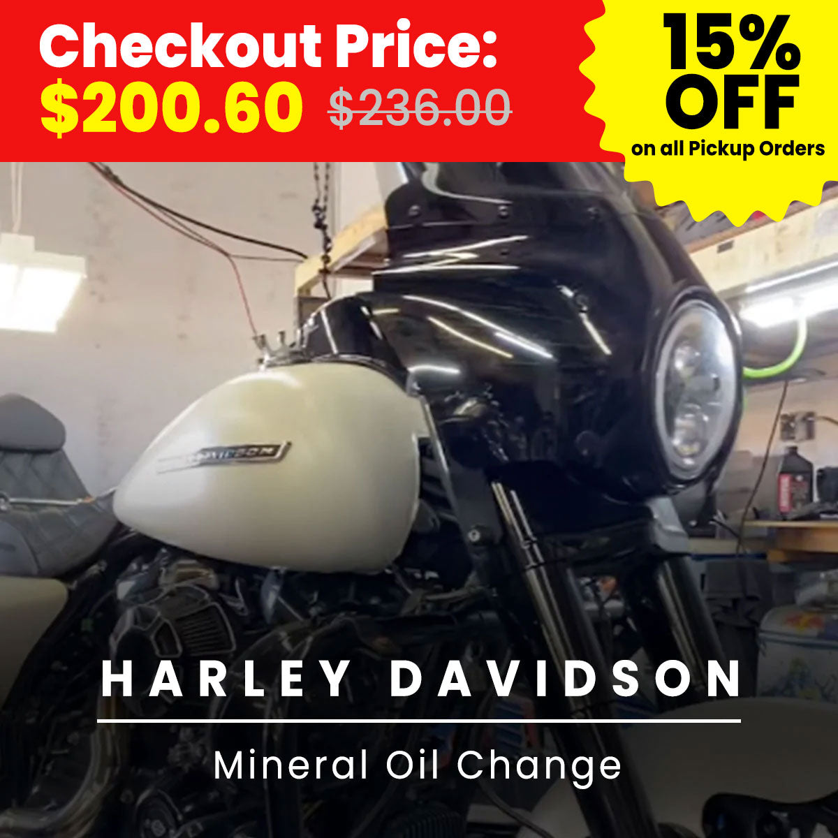 Motorcycle Harley Davidson Mineral Oil Change Service (At Location: Fullerton CA)