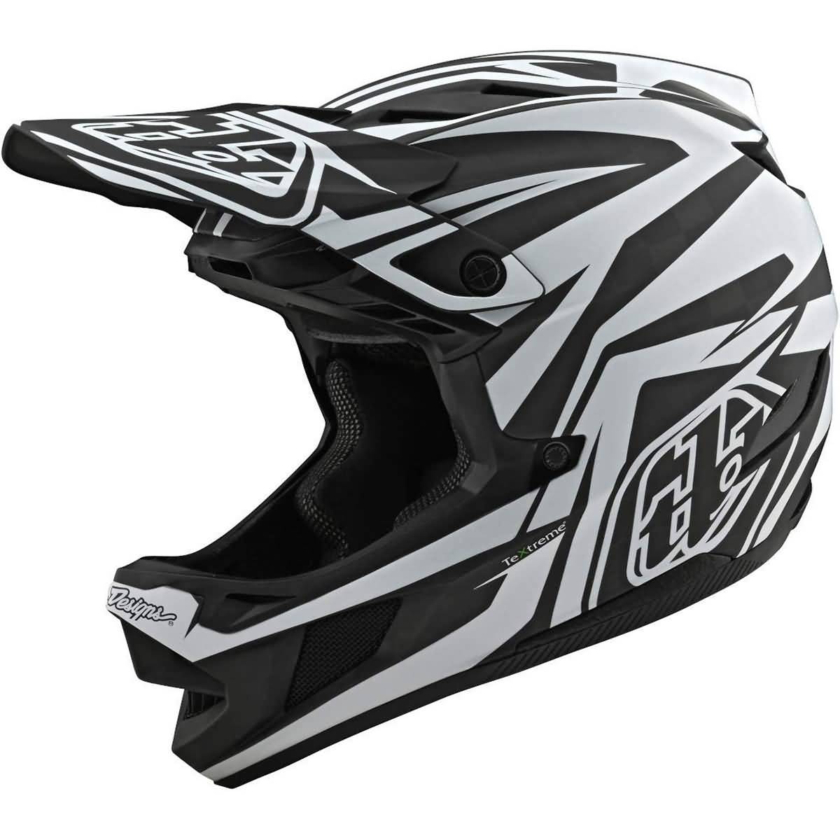 Troy Lee Designs D4 Carbon Slash MIPS Adult MTB Helmets - Black / White /  X-Large