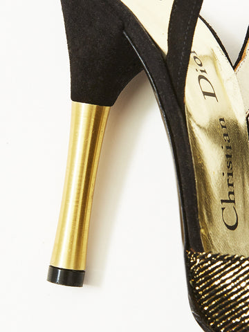 Christian Dior Gold and Black Ankle 