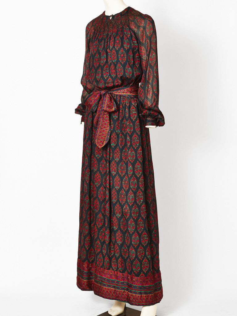 paisley pattern maxi dress