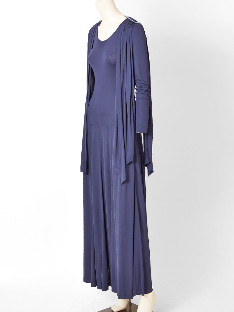 blue jersey maxi dress