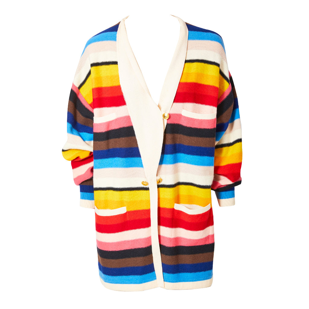 Sonia Rykiel Multi Tone Stripe Oversize Cardigan – marlenewetherell.com