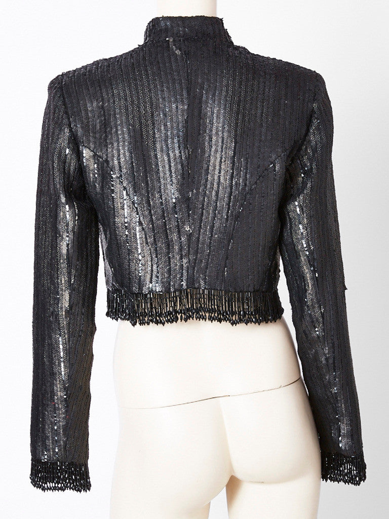 black cropped evening jacket