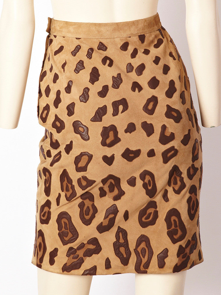 leather leopard print skirt