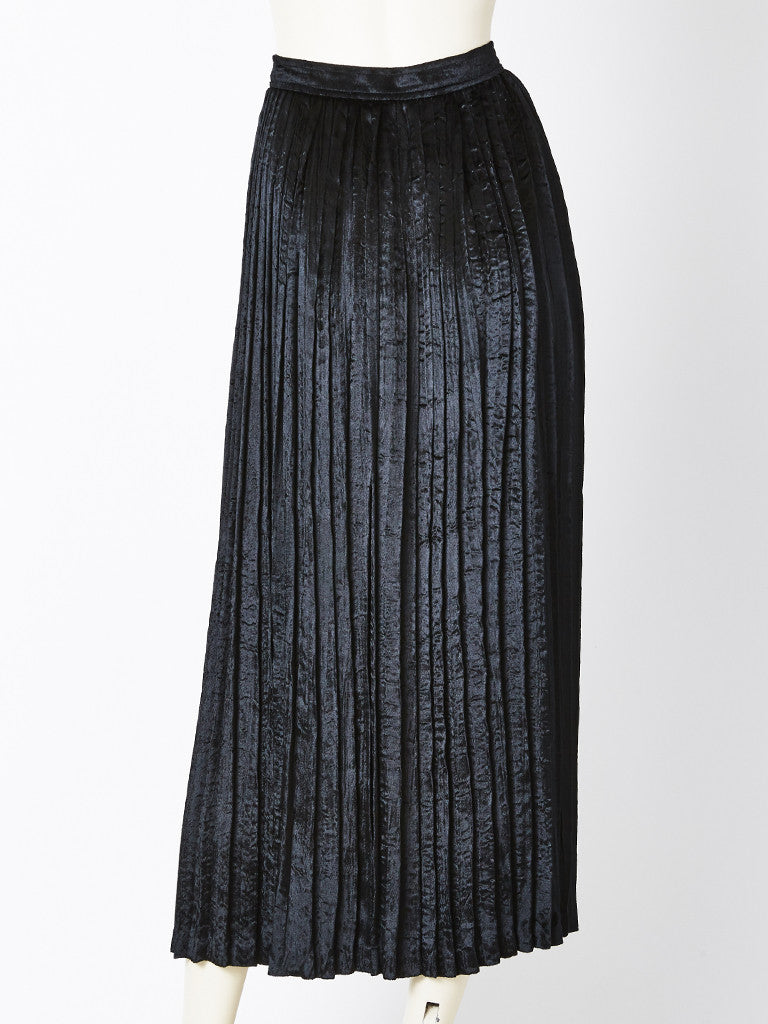 crushed velvet pleated skirt