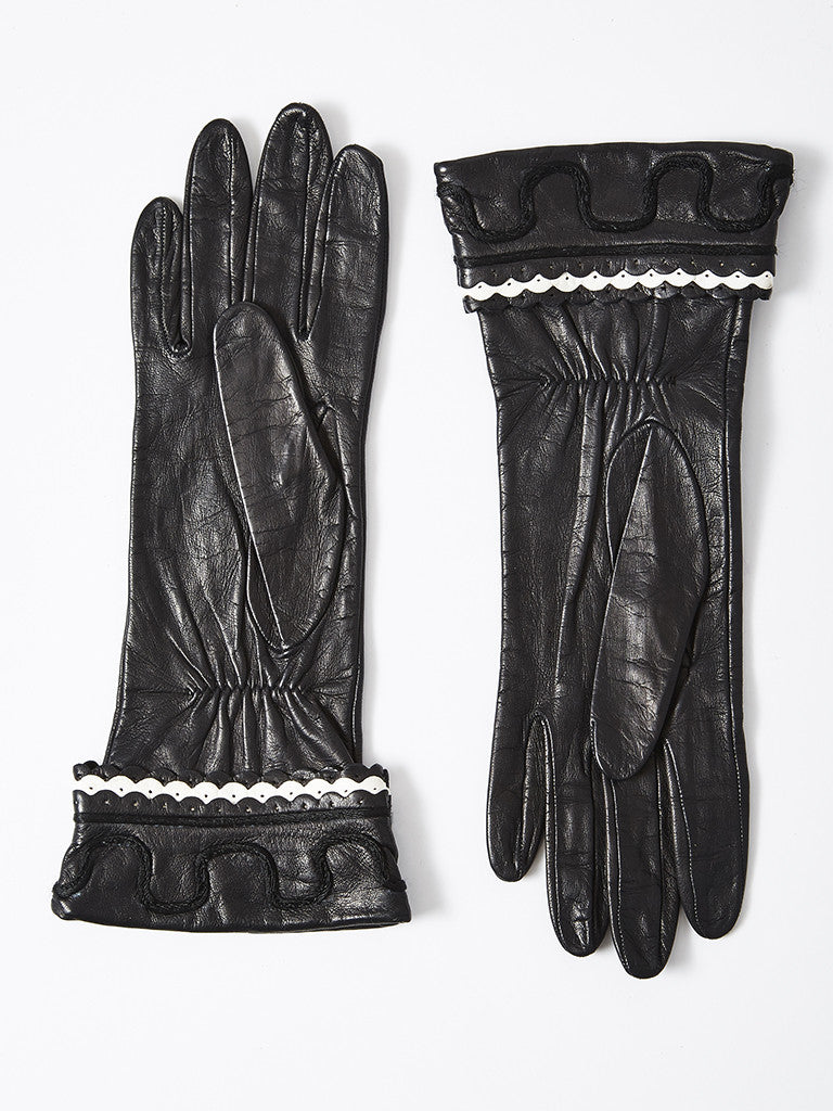 ysl leather gloves