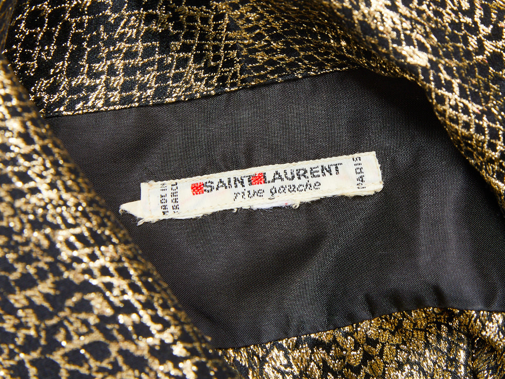 Yves Saint Laurent Rive Gauche Gold Lame Jacket – marlenewetherell.com