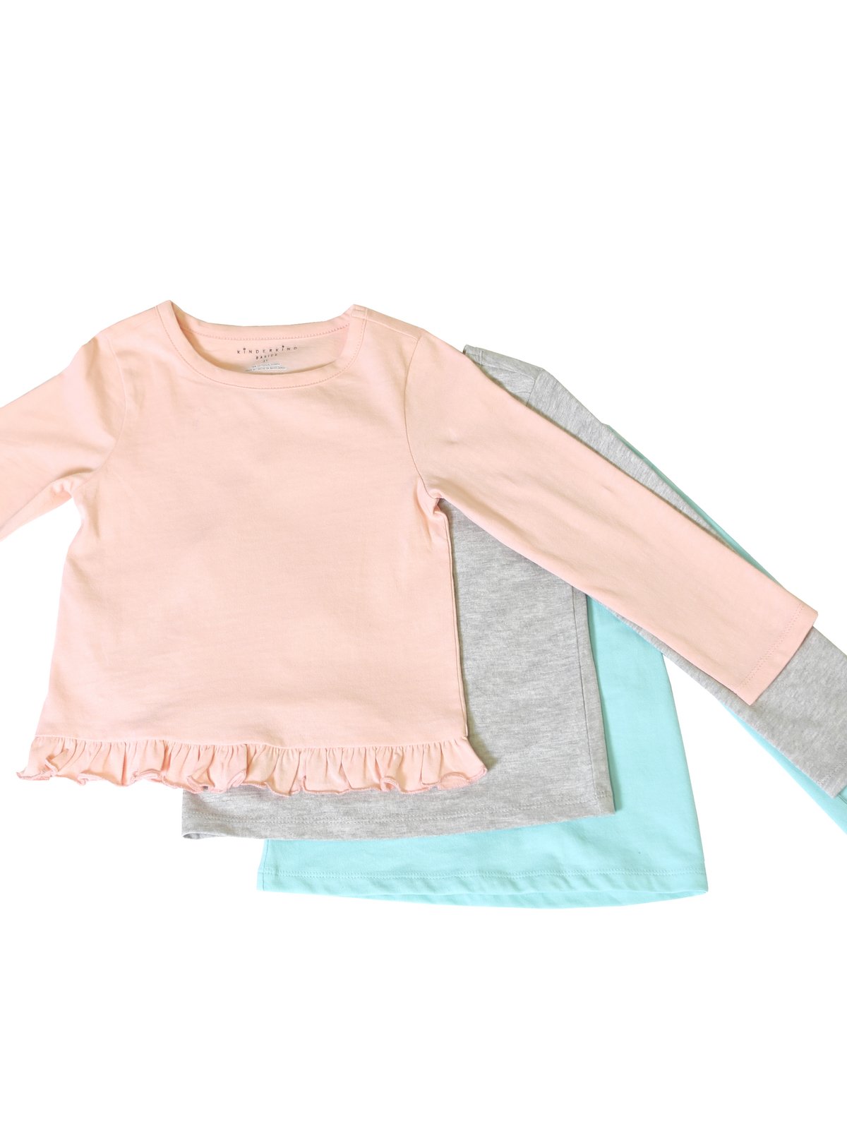 Girls Basic 3-Pack Solid Long-Sleeve Tee Shirts | Kinderkind