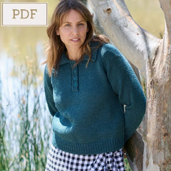 Cleckheaton Midlands 12ply Henley Jumper PDF Pattern