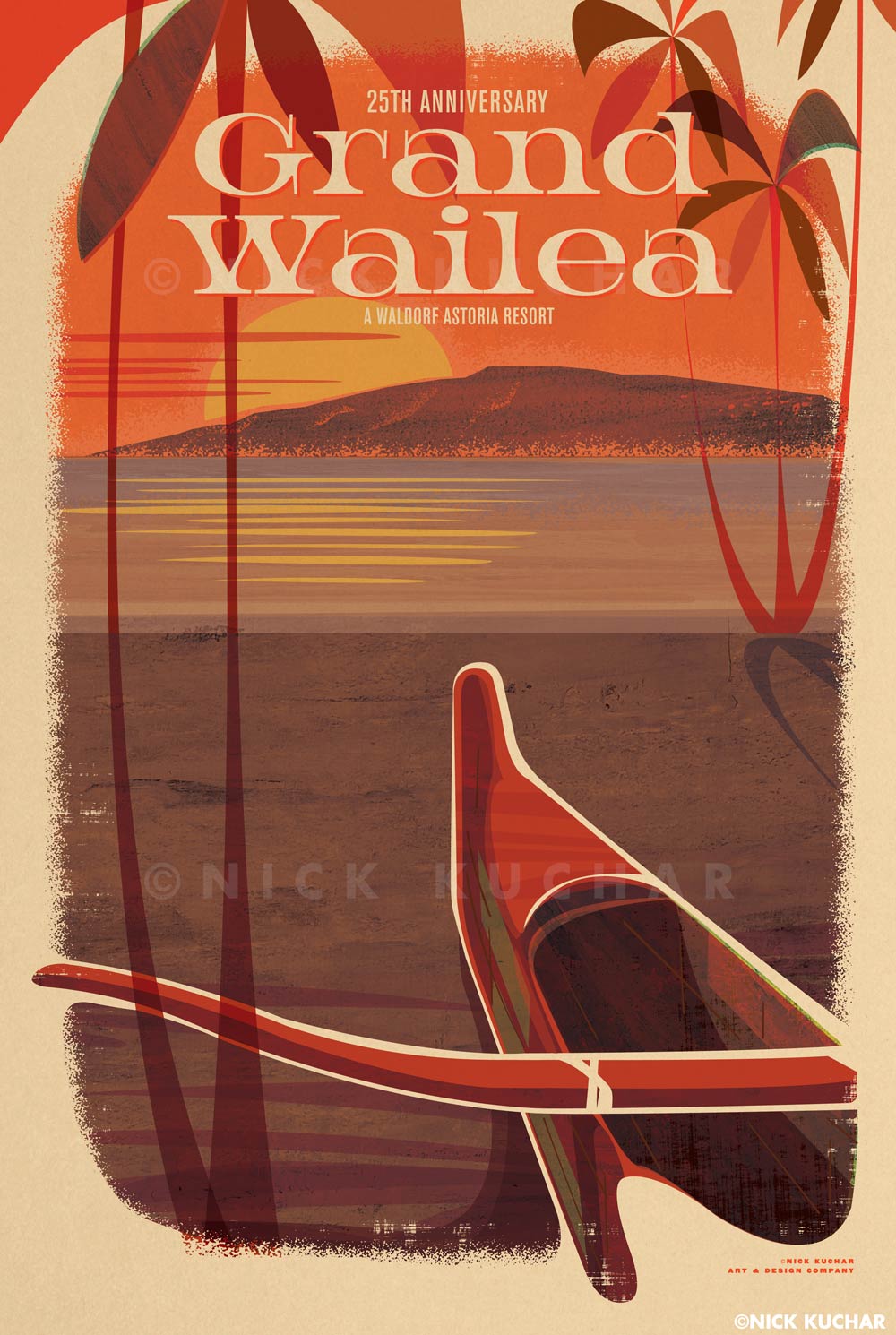 nick-kuchar-vintage-inspired-grand-wailea-sunset-print