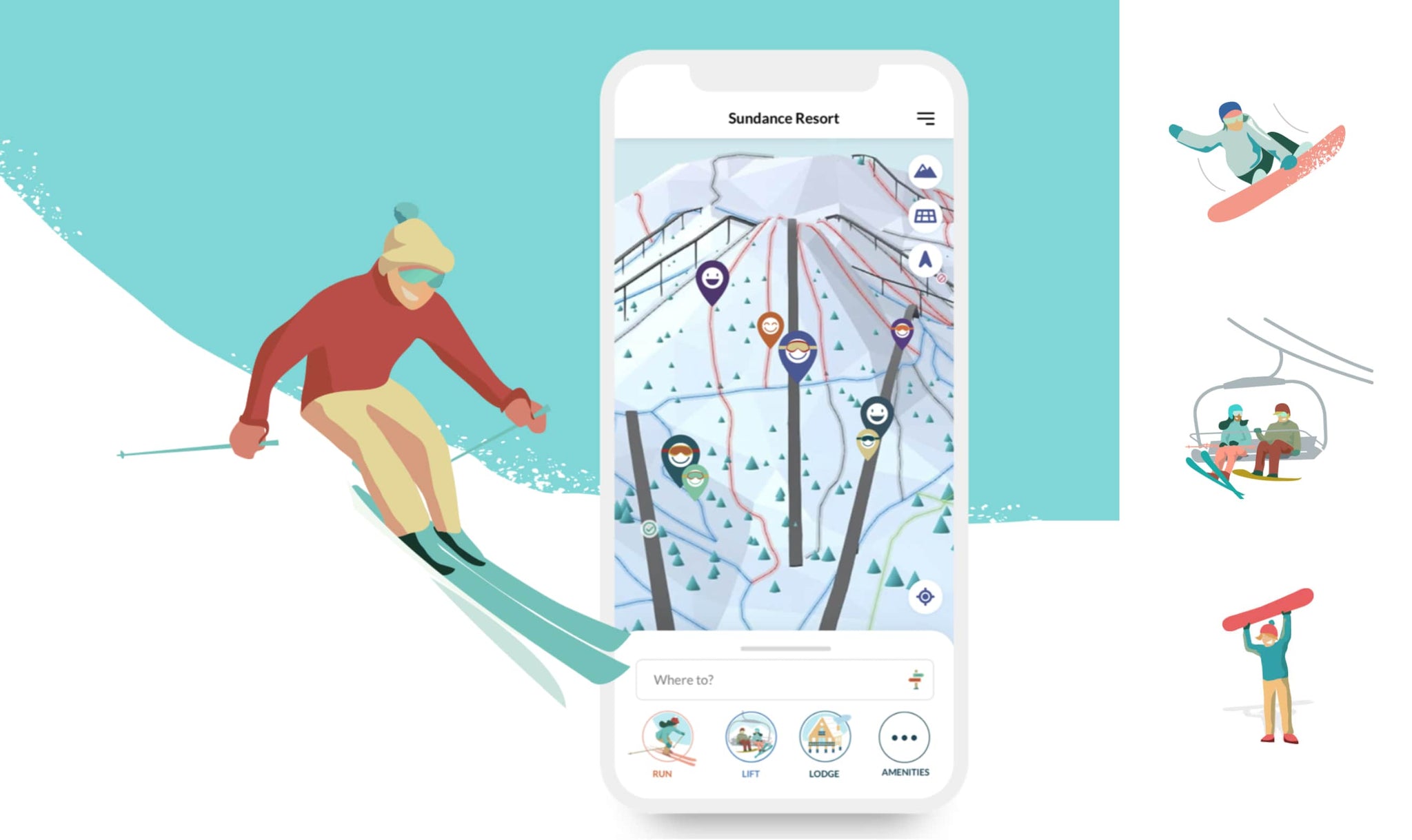Nick Kuchar Snow Mappy App Illustrated Icons