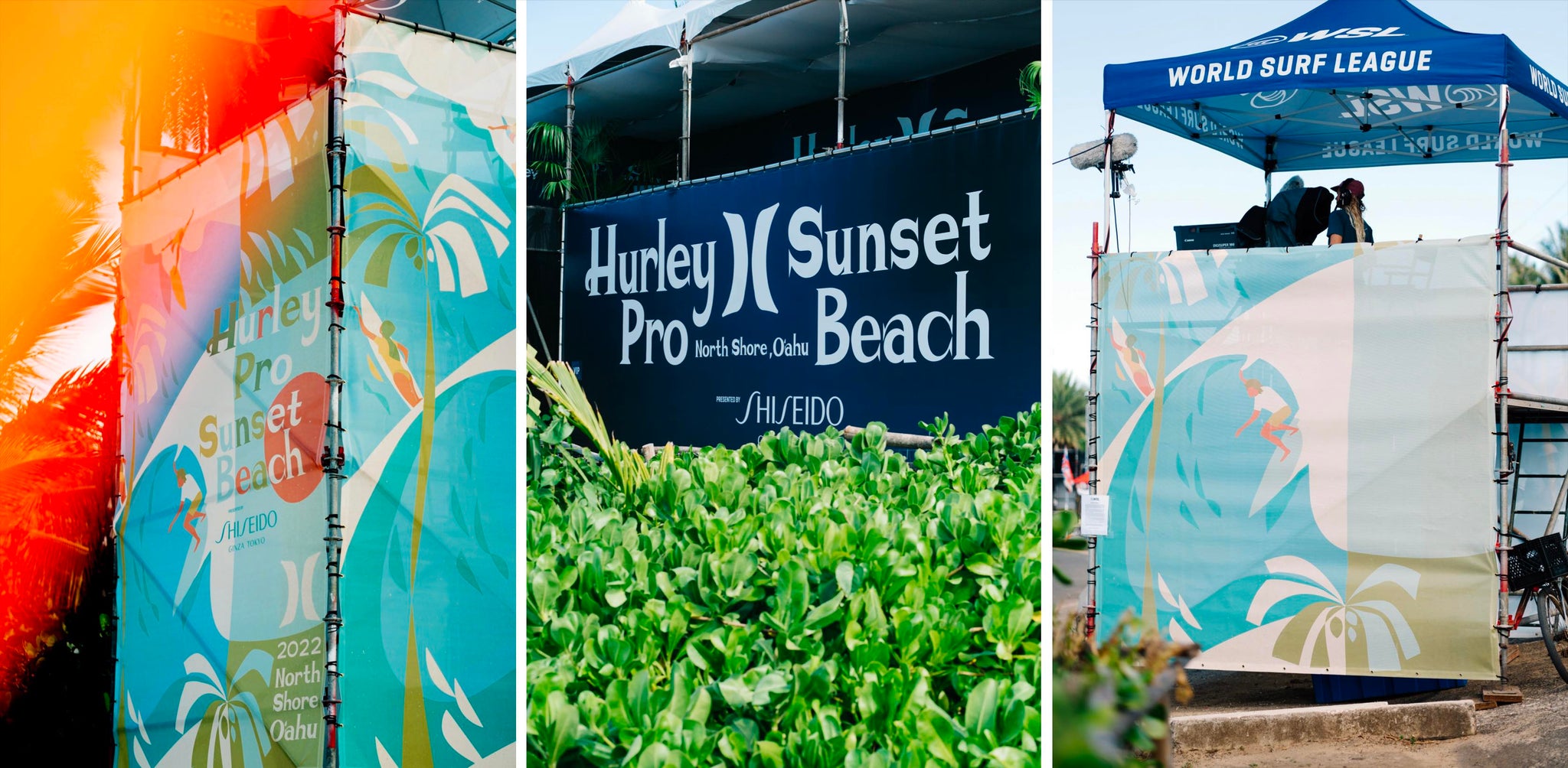 2022 Hurley Pro Sunset Beach Event Artwork Scaffolding
