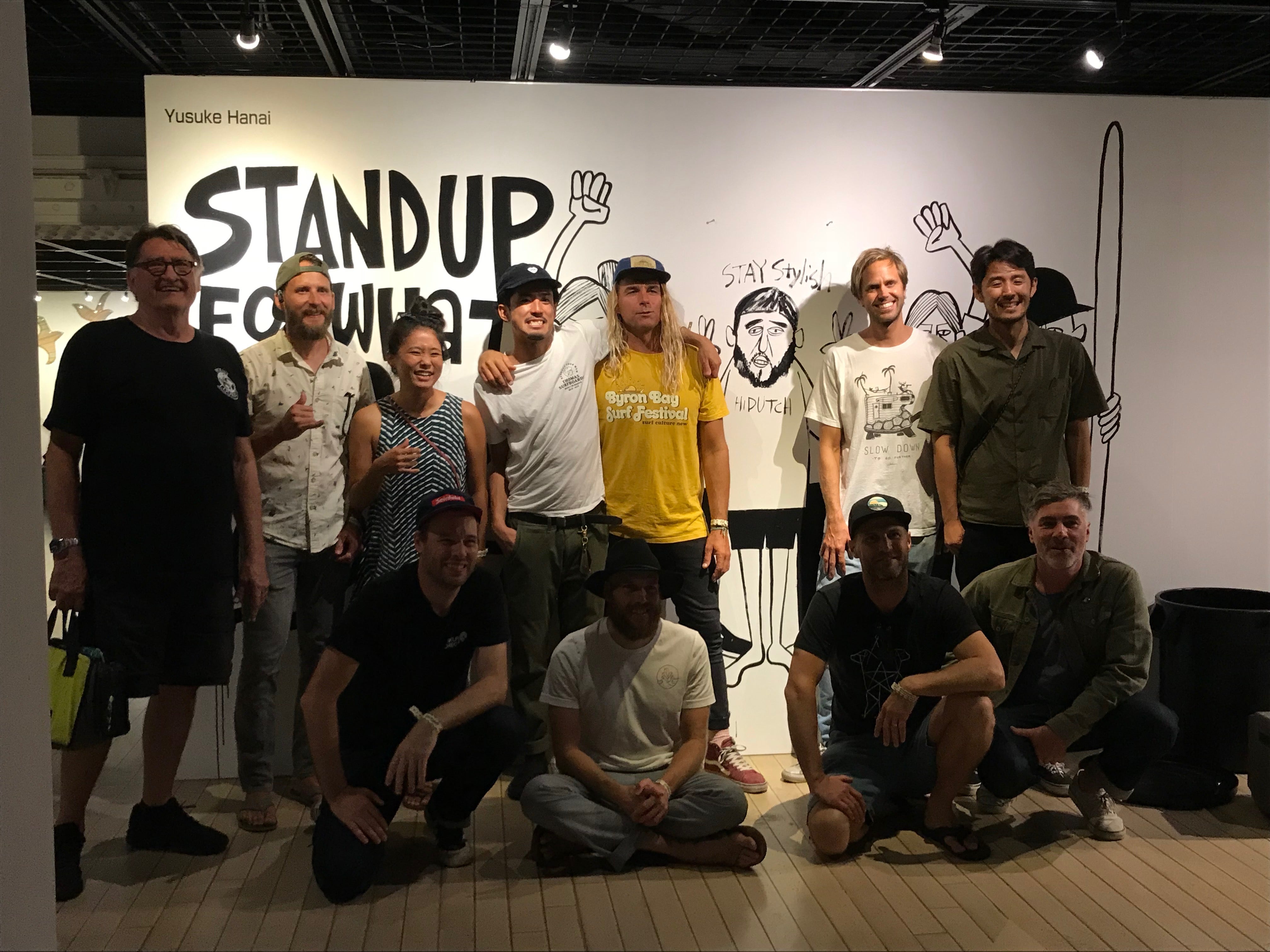 Nick Kuchar with fellow surf artists at Greenroom Festival Yokohama, Japan