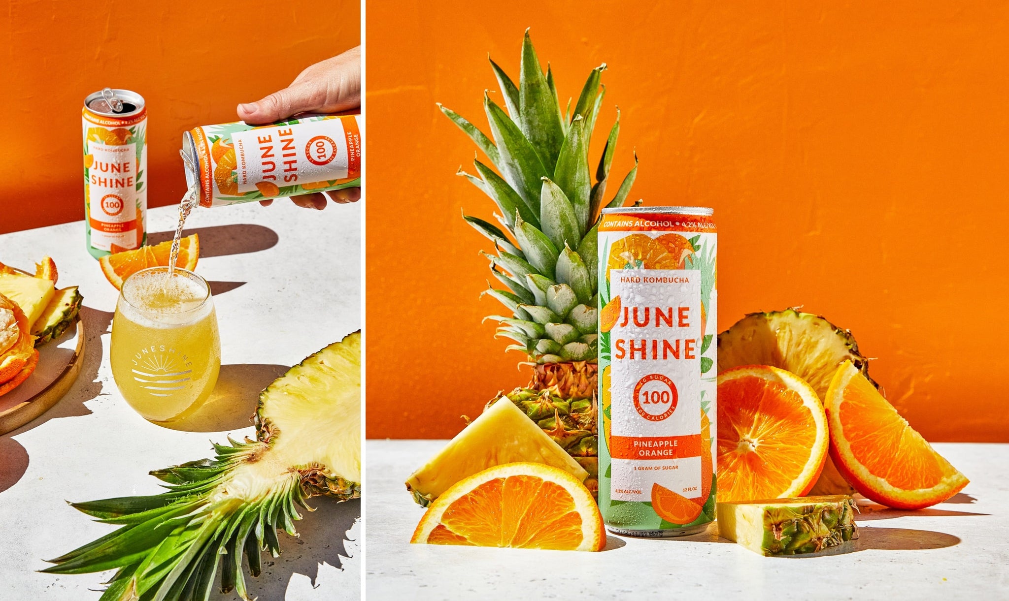 Nick Kuchar Can Illustration for JuneShine Pineapple Orange Hard Kombucha