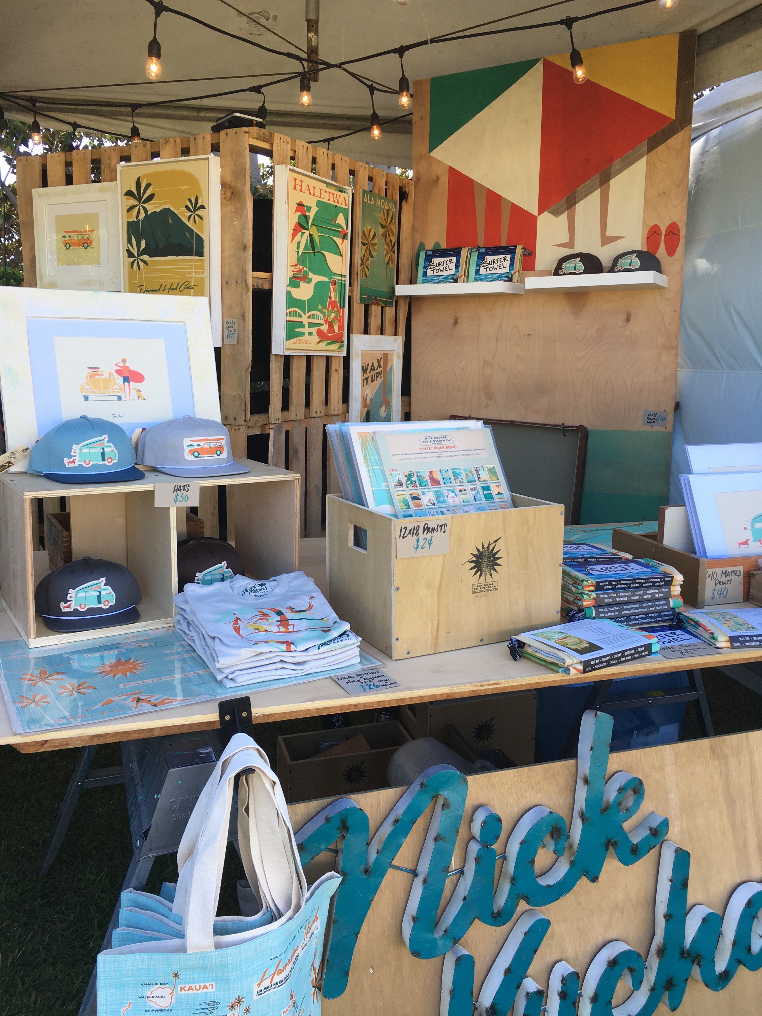 Nick Kuchar Surf Art Booth at Greenroom Festival Hawaii 2018