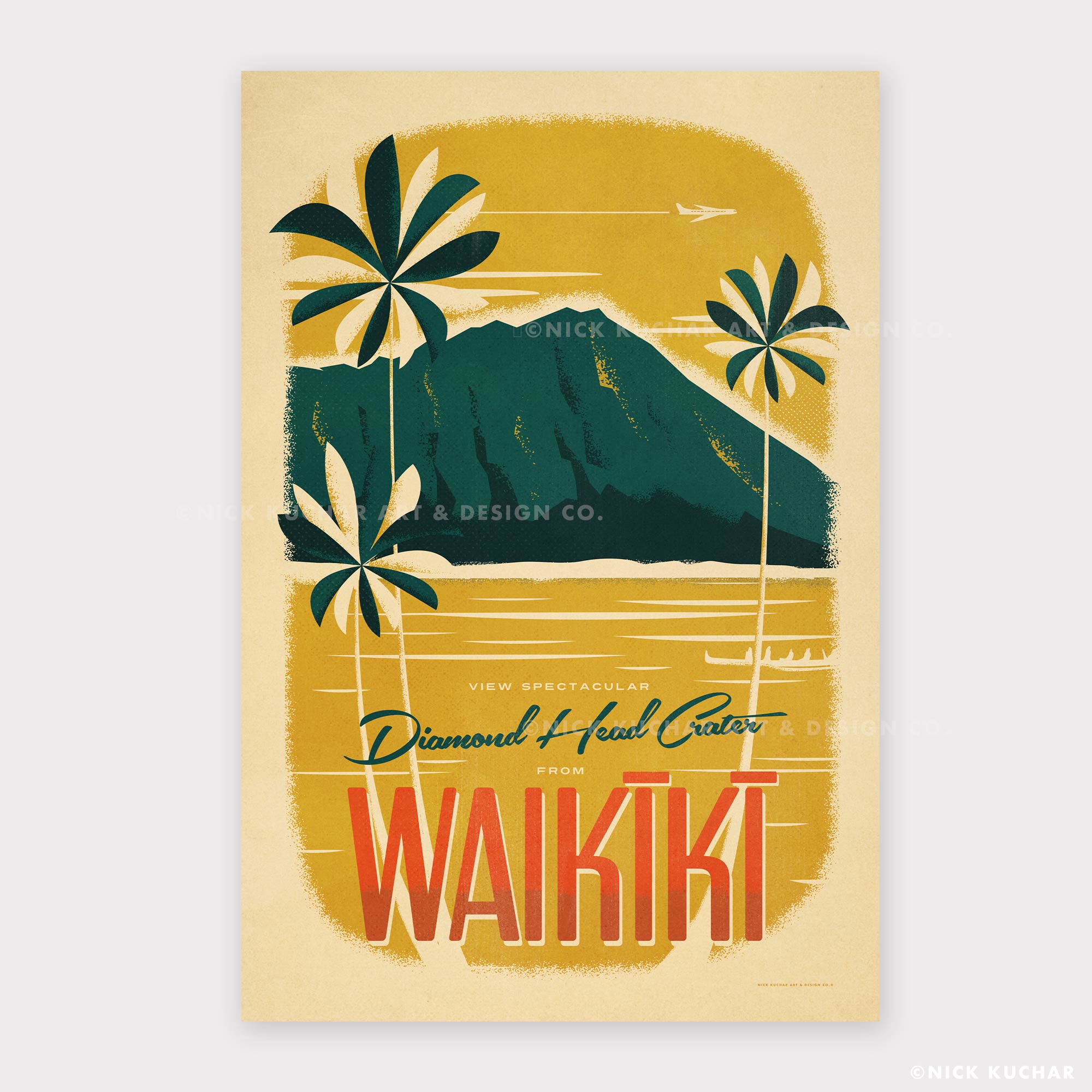 Kahala Beach - 12x18 Hawaii Travel Print
