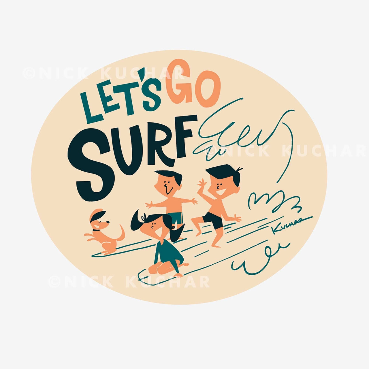 Let's Go Surf - 32 oz. Water Bottle