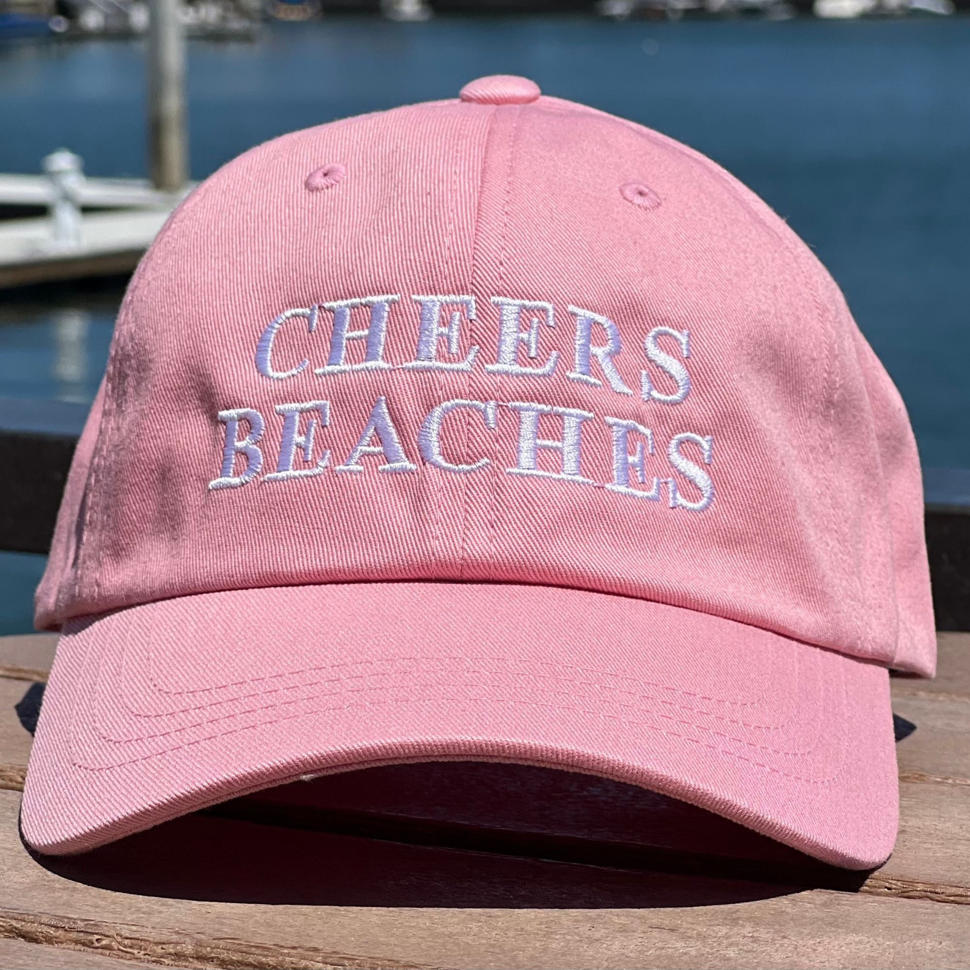 Cheers Beaches Snap-Back Classic Baseball Hat: White