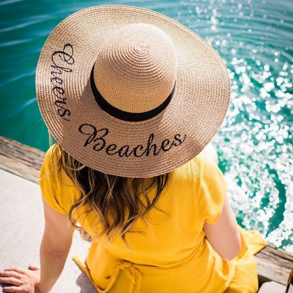 Cheers Beaches Floppy Sun Hat: Tan