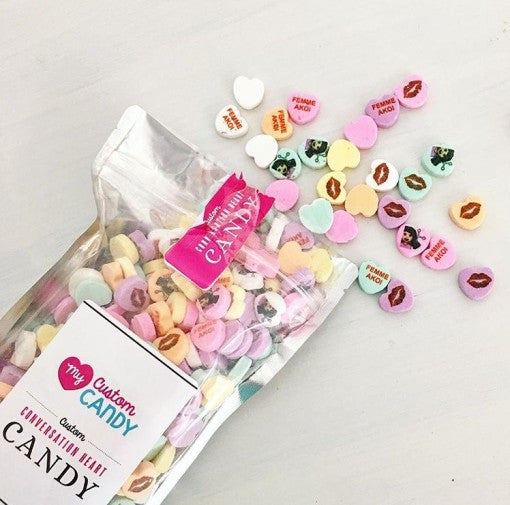 custom printed candy hearts