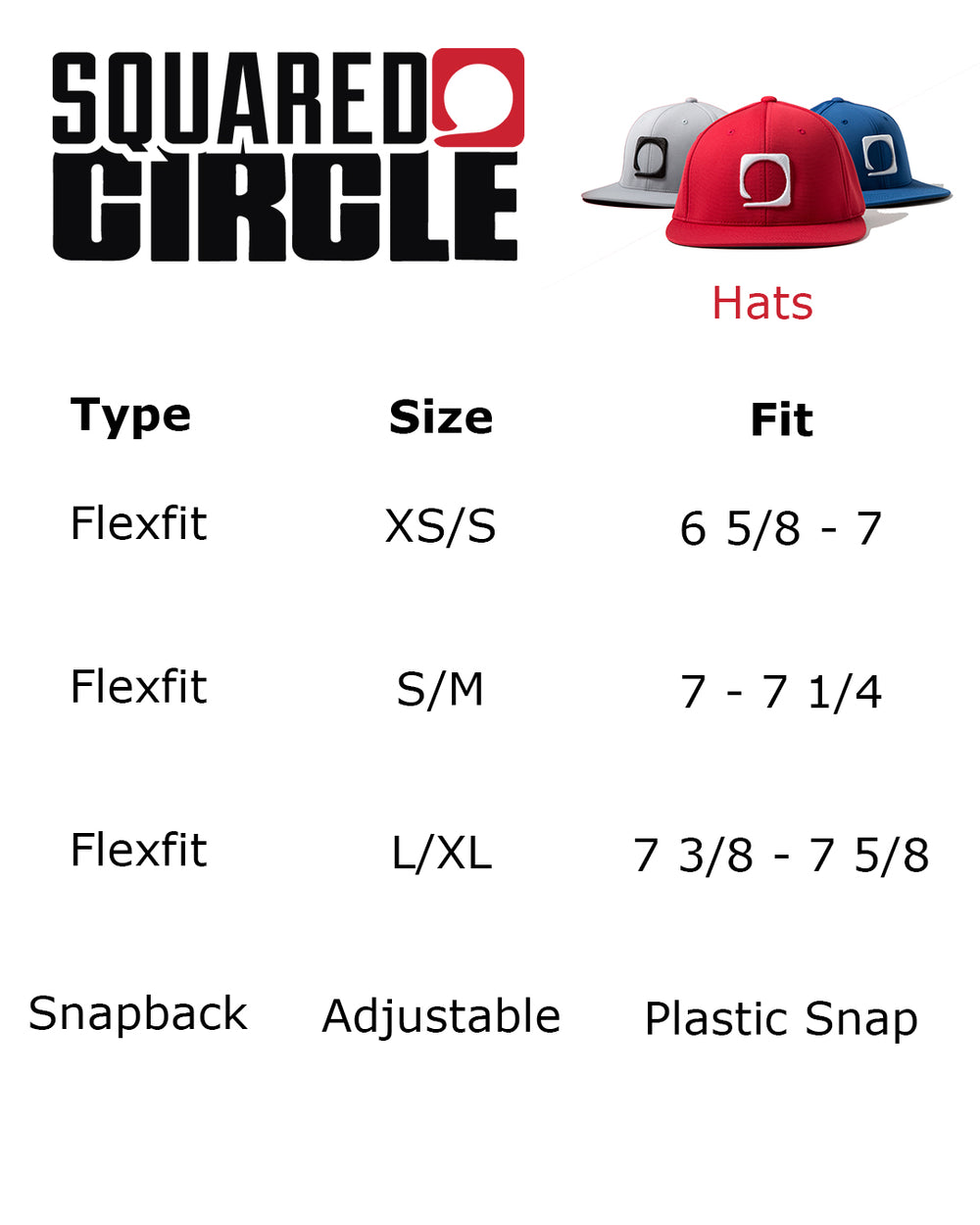 Flexfit Size Chart