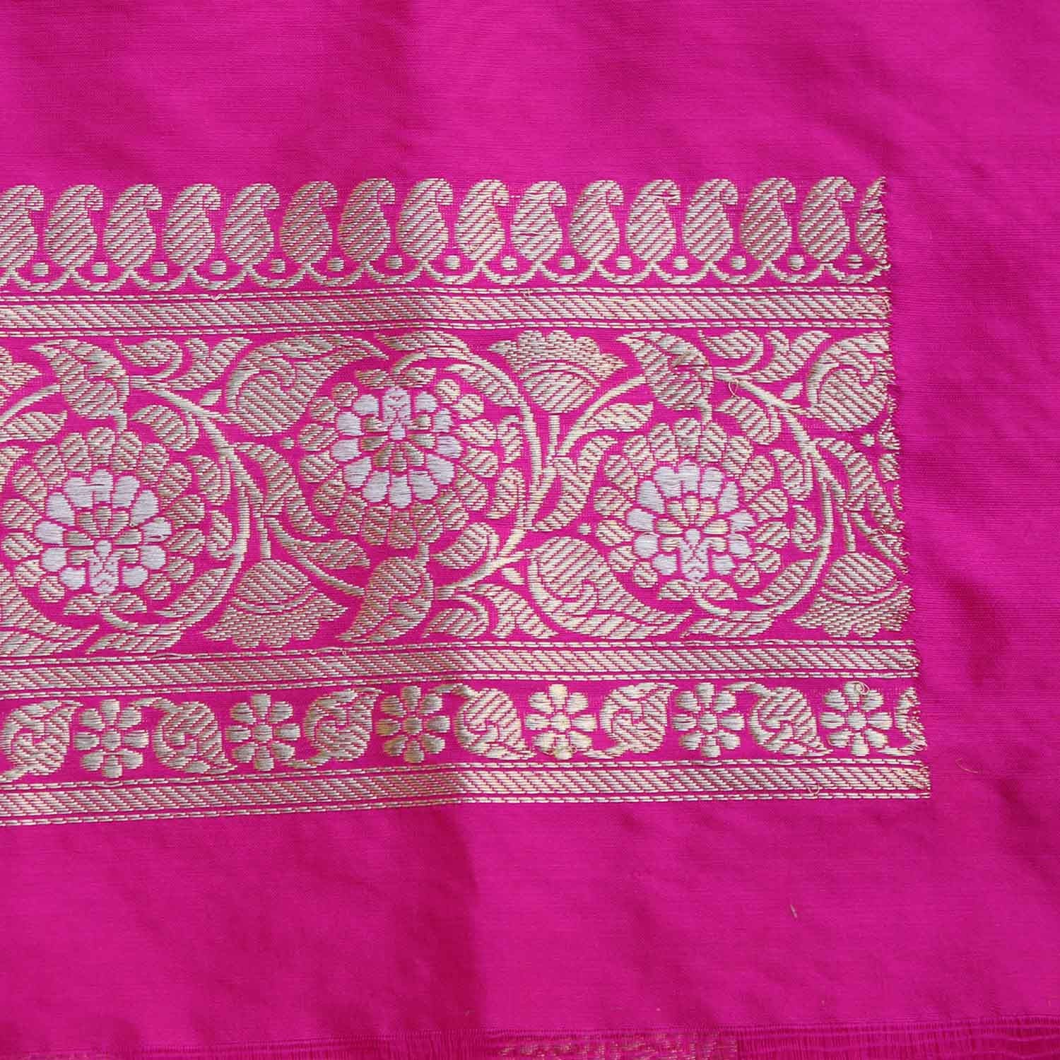 Indian Pink Pure Katan Silk Kadwa Banarasi Handloom Saree - Tilfi