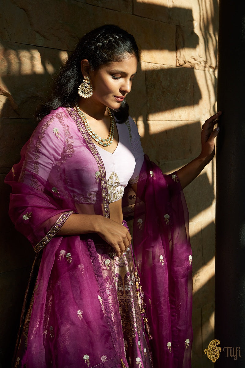 Banarasi lehenga store with jewellery