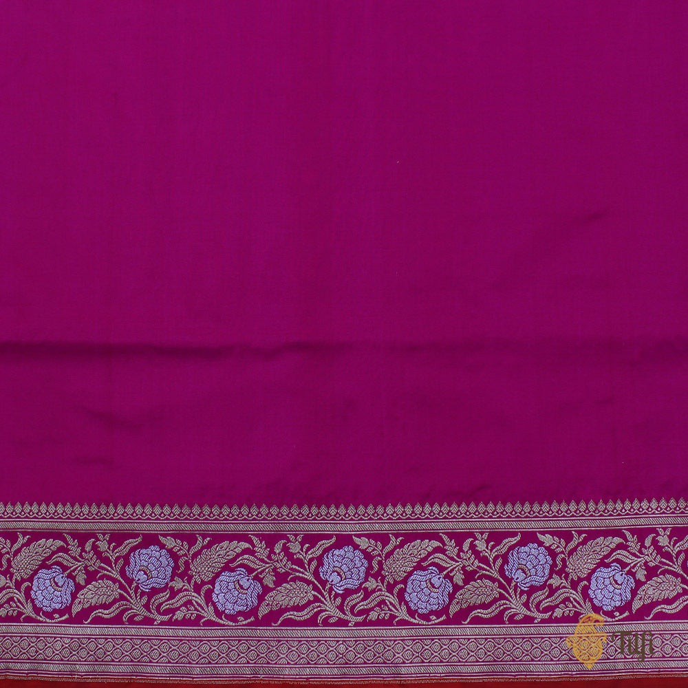 Rani Pink-Magenta Pure Katan Silk Banarasi Handloom Saree - Tilfi