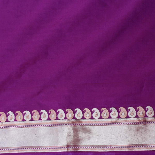 Magenta Pure Silk Georgette Banarasi Handloom Saree Tilfi