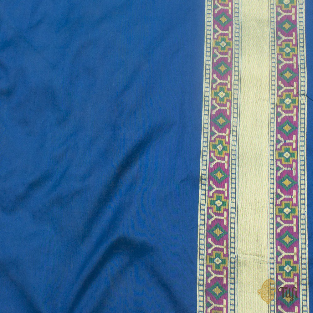 Royal Blue Pure Katan Silk Banarasi Handloom Patola Saree Tilfi