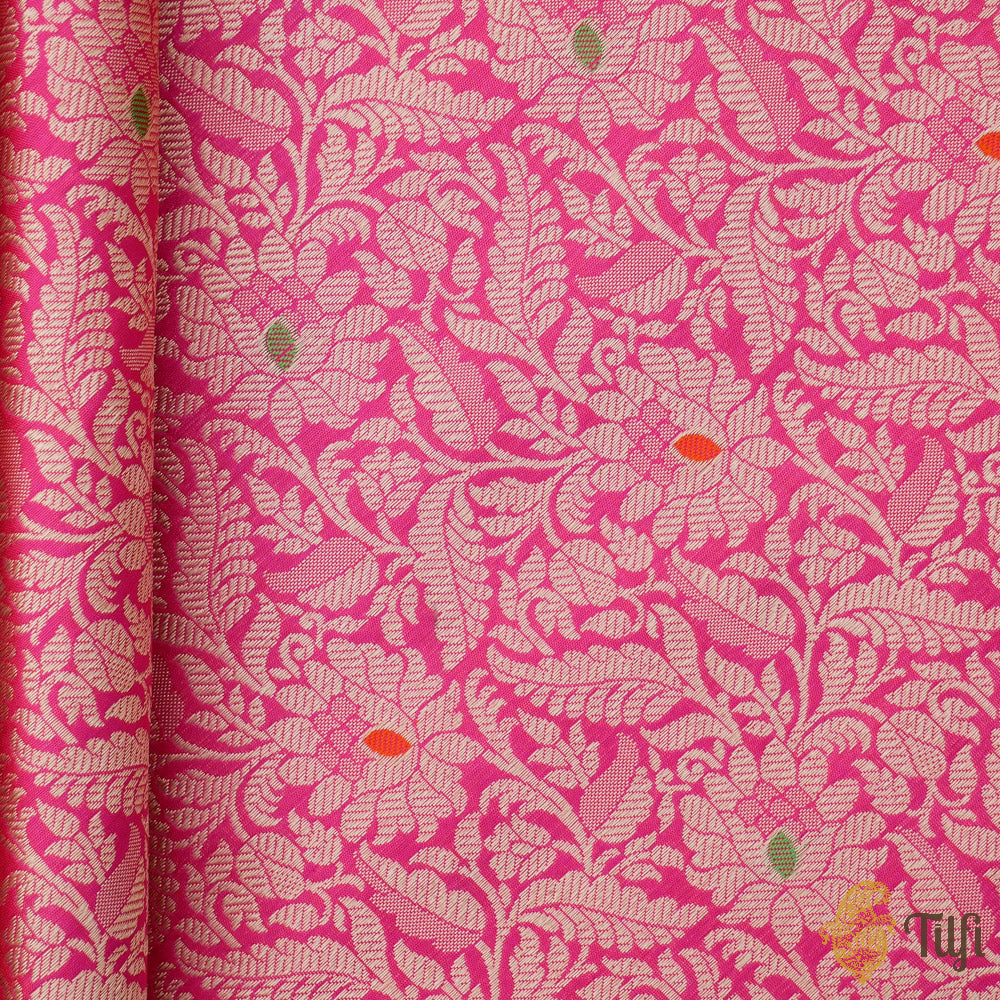 Buy Femiro Fab Women Pink Woven Cotton Silk, Pure Silk Banarasi