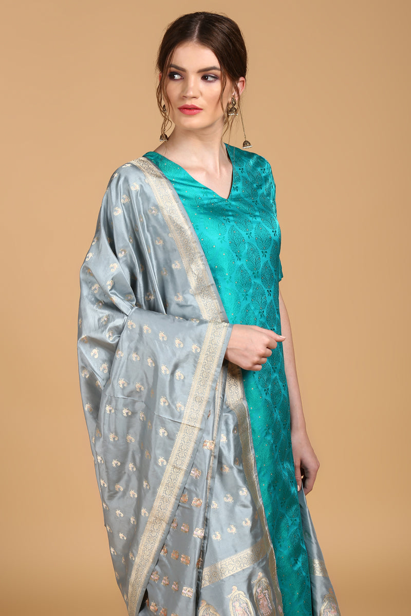 silk dupatta suit