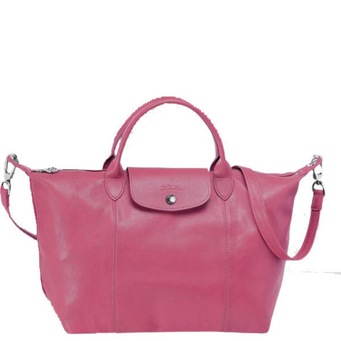 Longchamp Le Pliage Cuir Medium Handbag 