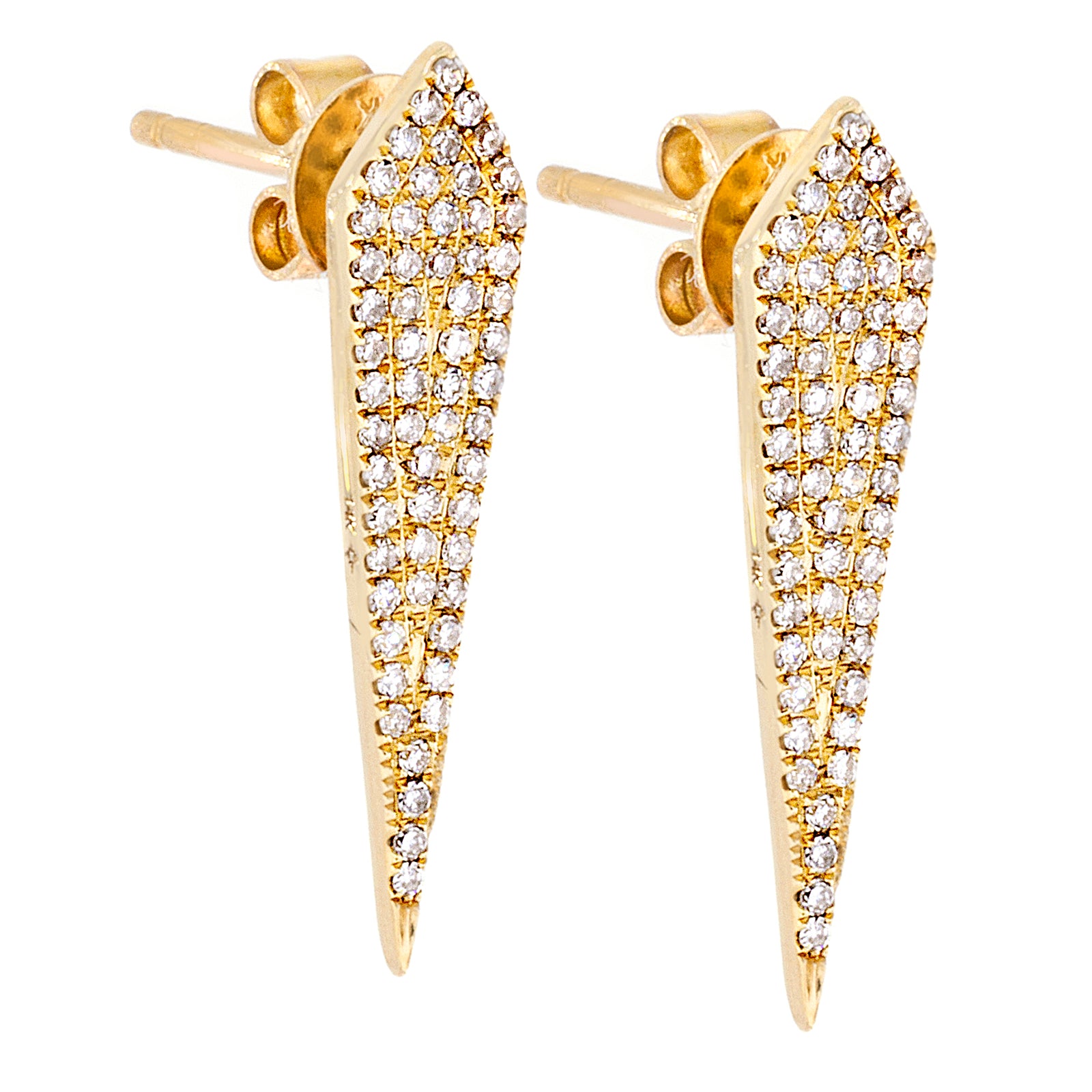 Diamonds Pave & 14K Yellow Gold Earrings - SOLD/CAN BE SPECIAL ORDERED WITH 4-6 WEEKS DELIVERY TIME FRAME