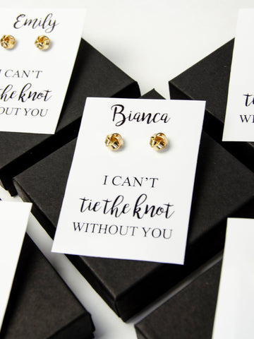 Tie The Knot Bridesmaid Proposal Earrings